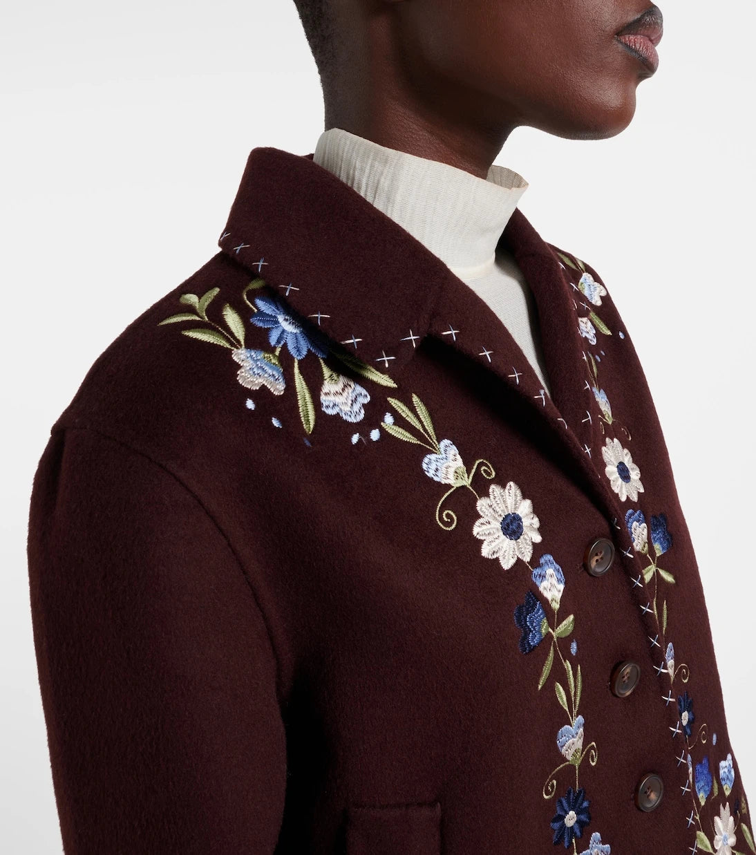 Rixo - Jude embroidered wool-blend jacket