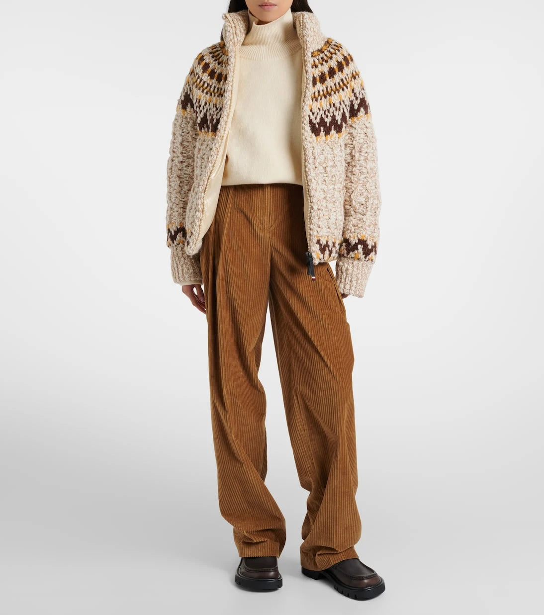 Moncler Grenoble - Girose jacquard wool-blend down cardigan