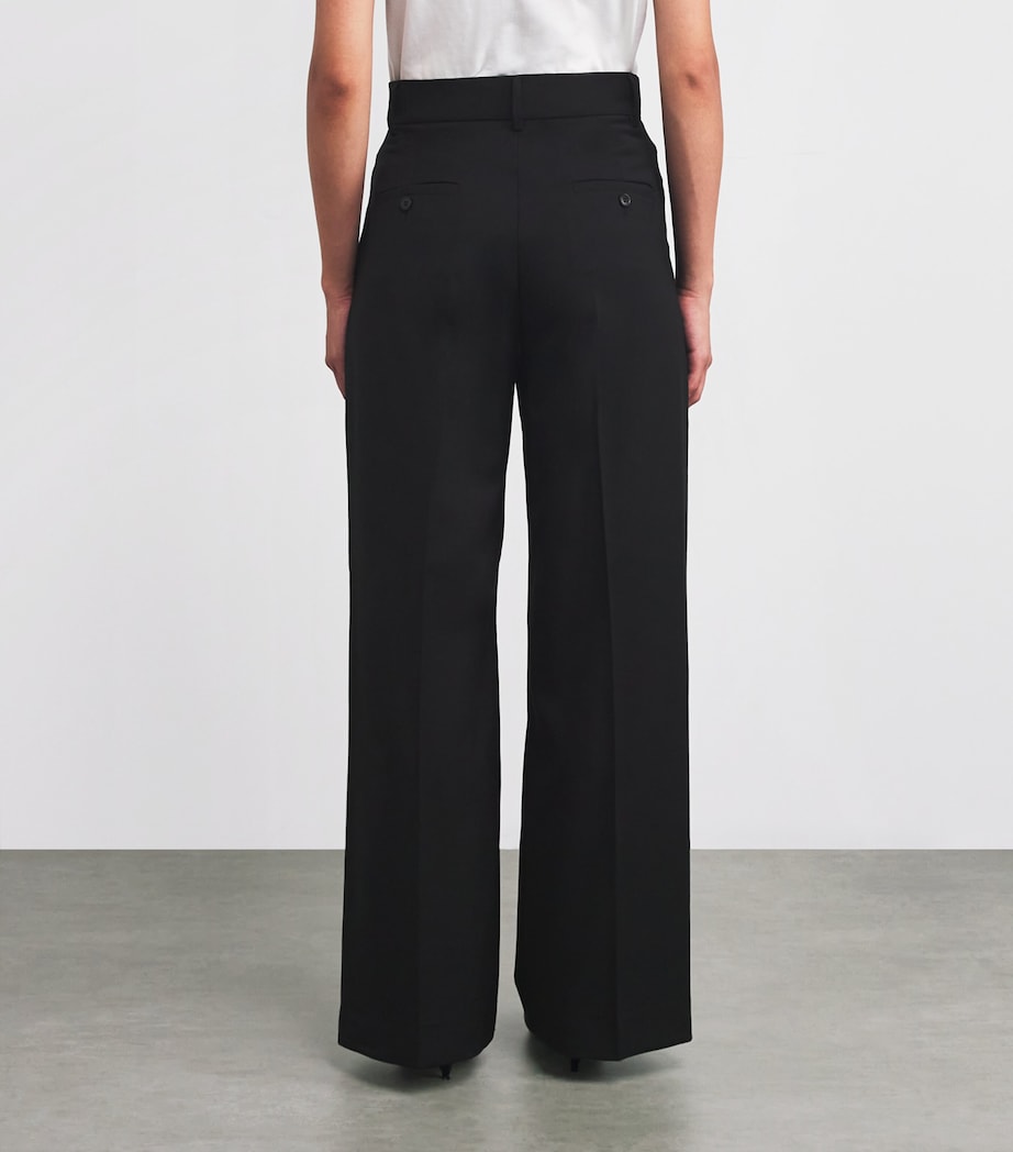 Weekend Max Mara Black Virgin Wool Wide-Leg Trousers