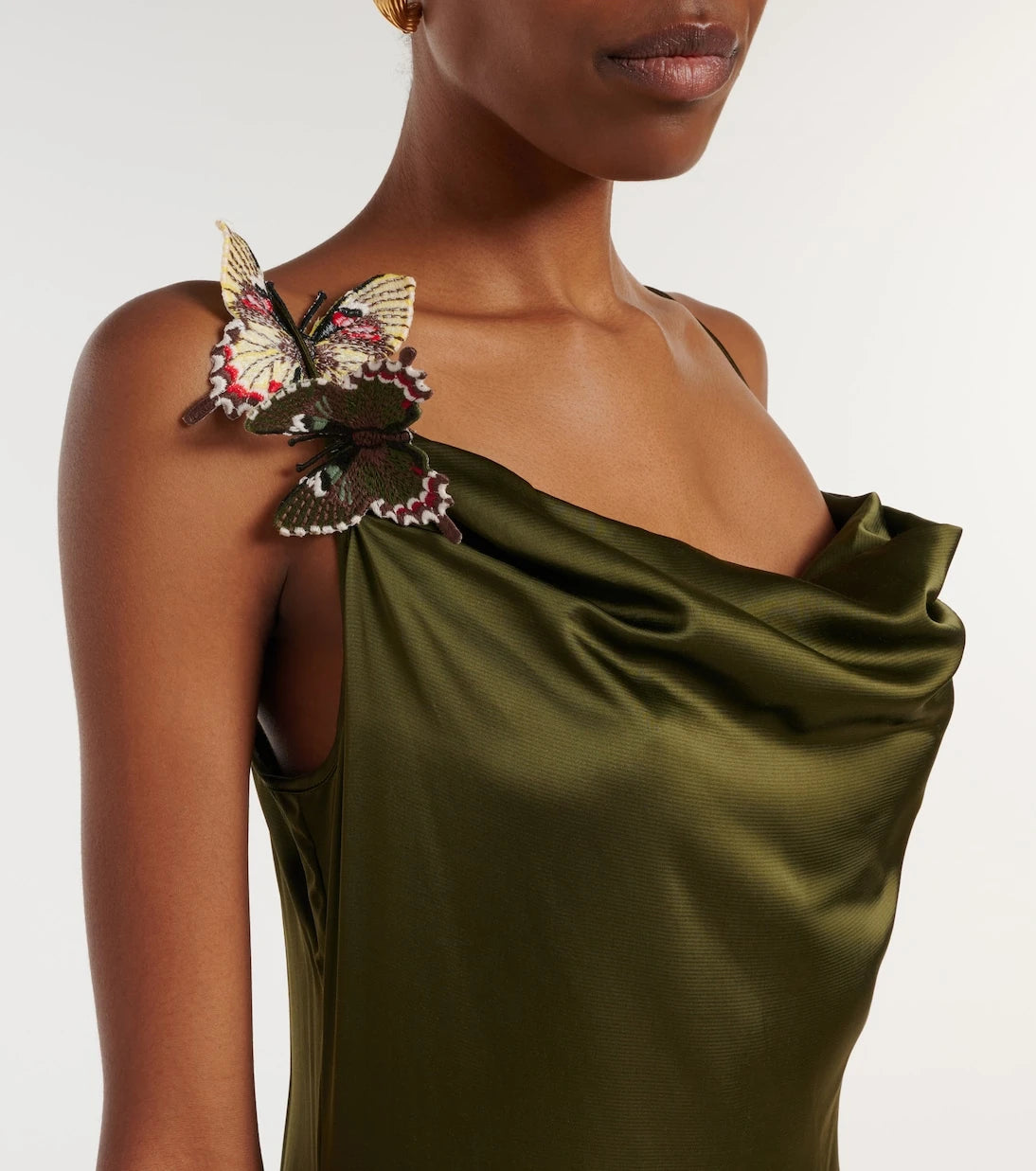 Blumarine - Appliqué satin gown