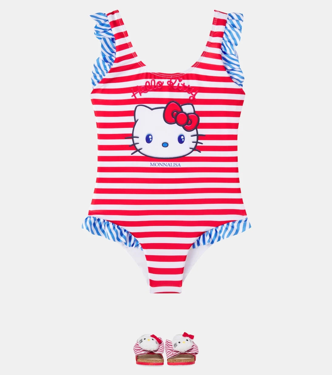 Monnalisa - x Hello Kitty striped swimsuit
