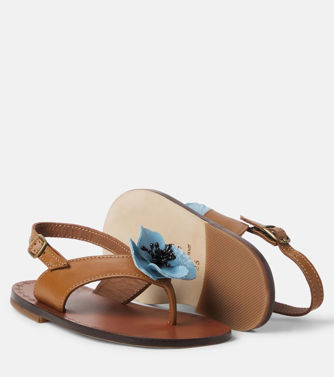 PèPè - Juliette floral-appliqué leather sandals
