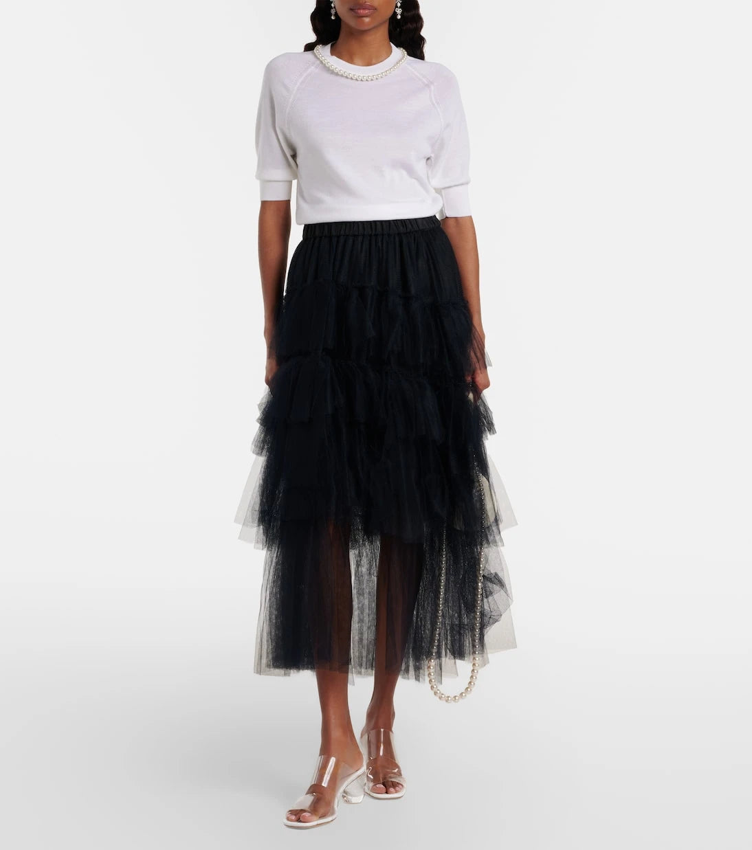 Simone Rocha - Embellished wool and silk top