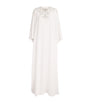 Zuhair Murad White Pearl-Embellished Kaftan Maxi Dress