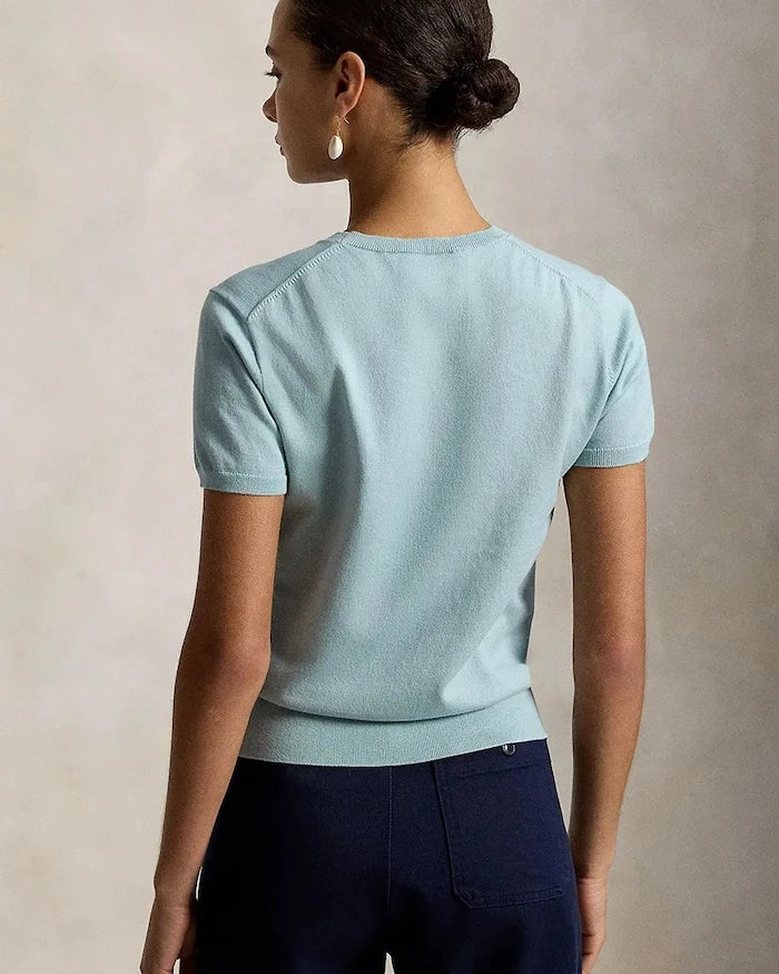 Polo Ralph Lauren Kadın Kısa Kollu Pamuklu Kazak