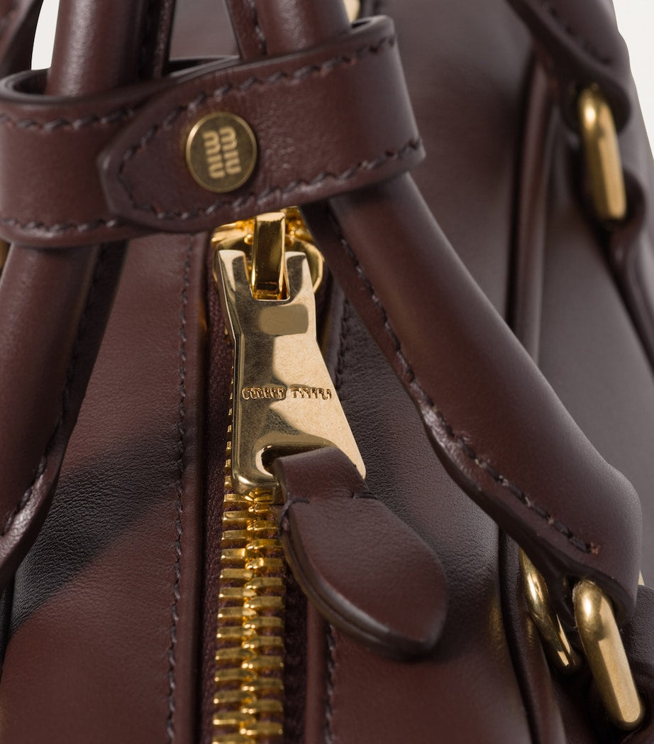 Miu Miu Brown Leather Arcadie Top-Handle Bag