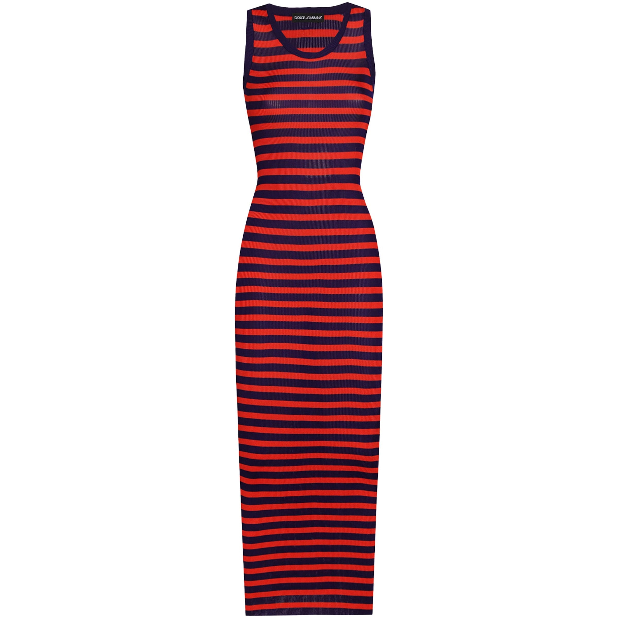 Multi Rib-Knit Stripe Maxi Dress