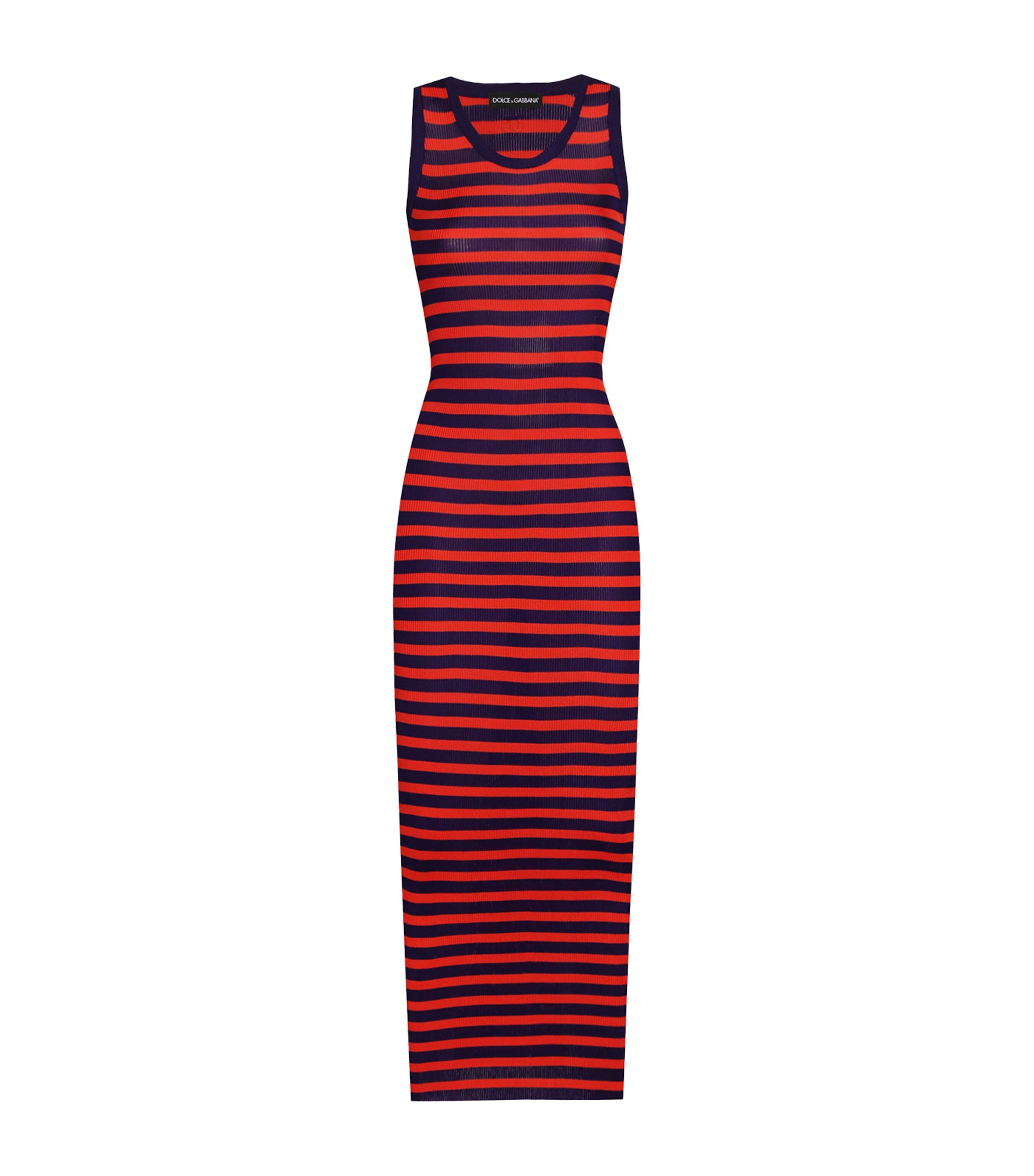Multi Rib-Knit Stripe Maxi Dress