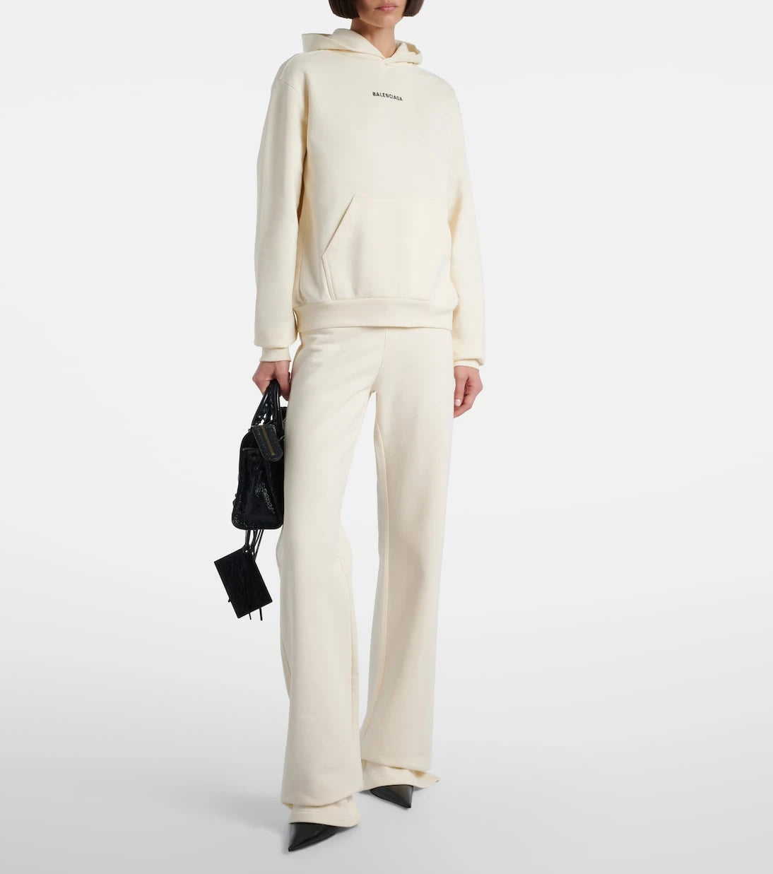 Balenciaga - Logo cotton fleece hoodie