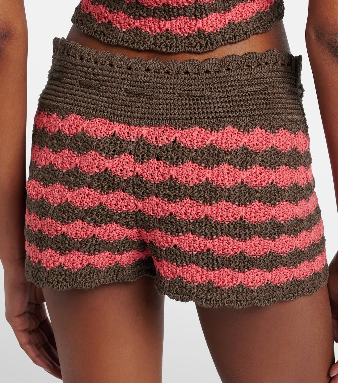 Valentino - Striped knitted cotton shorts
