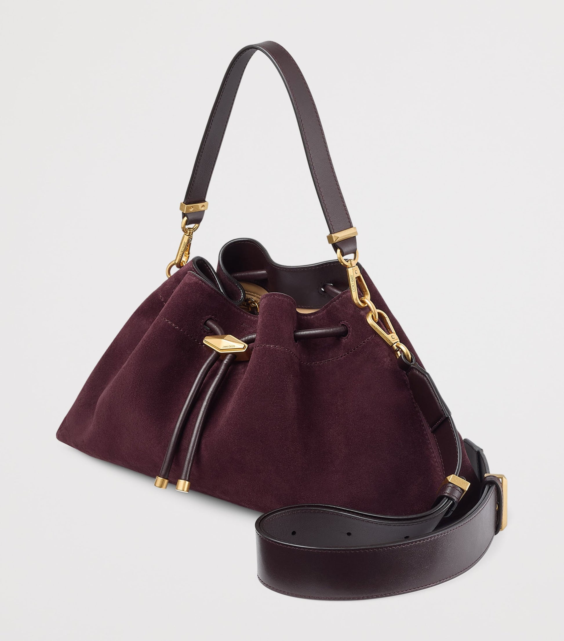 Jimmy Choo Medium Suede Cinch Shoulder Bag