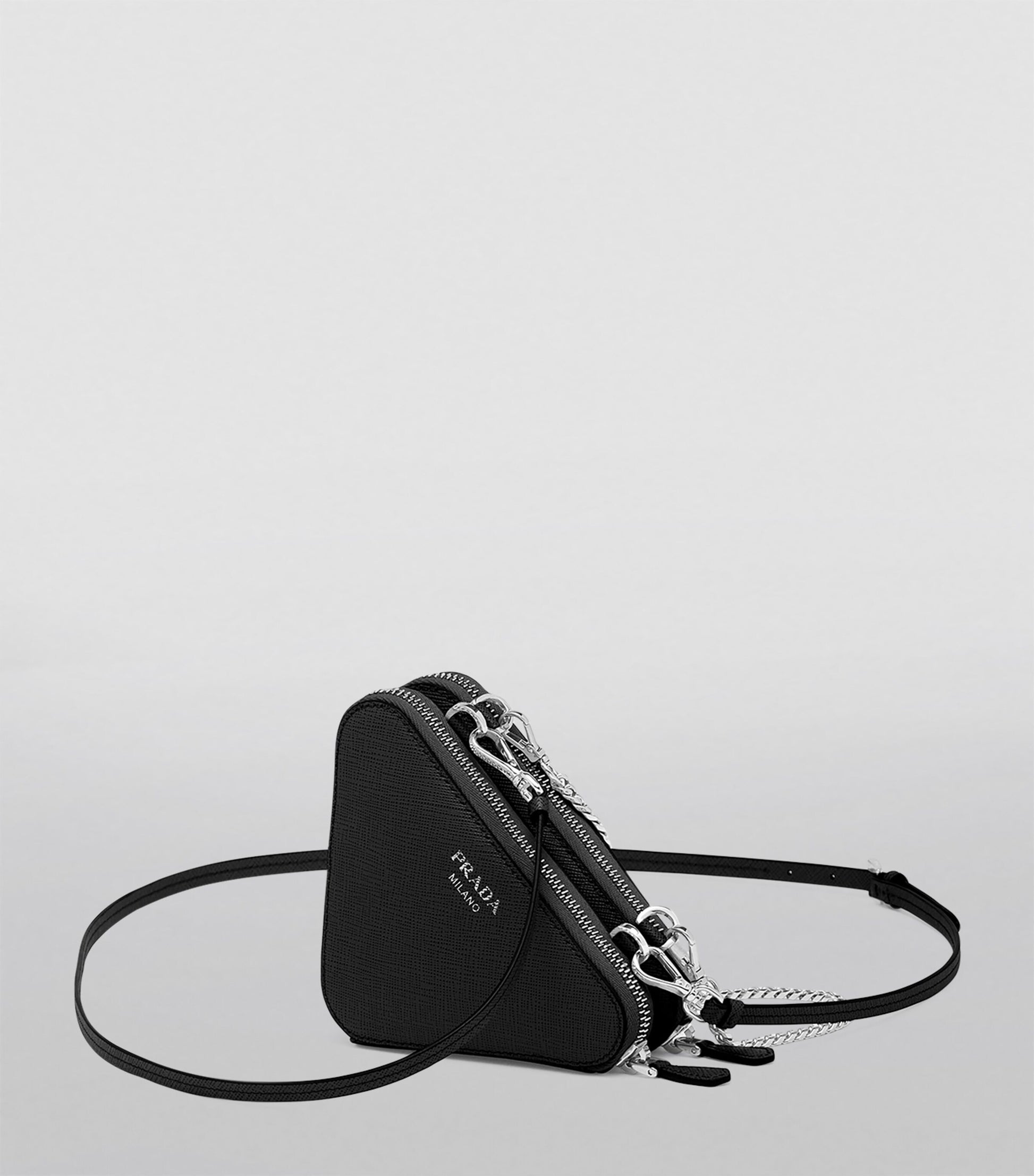Black Mini Saffiano Leather Cross-Body Bag
