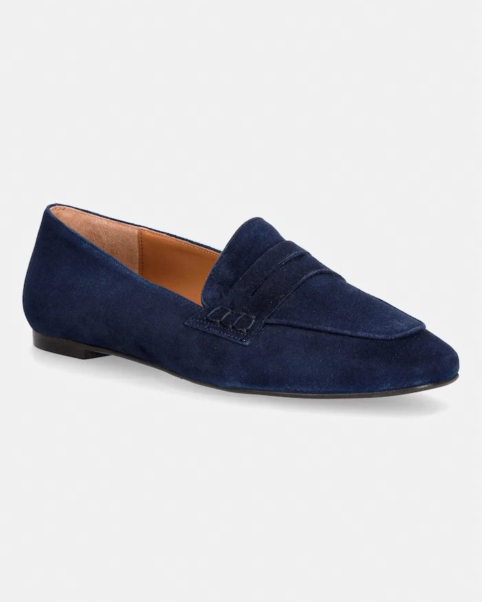 Billi Bi kadın süet mokasen Blue suede