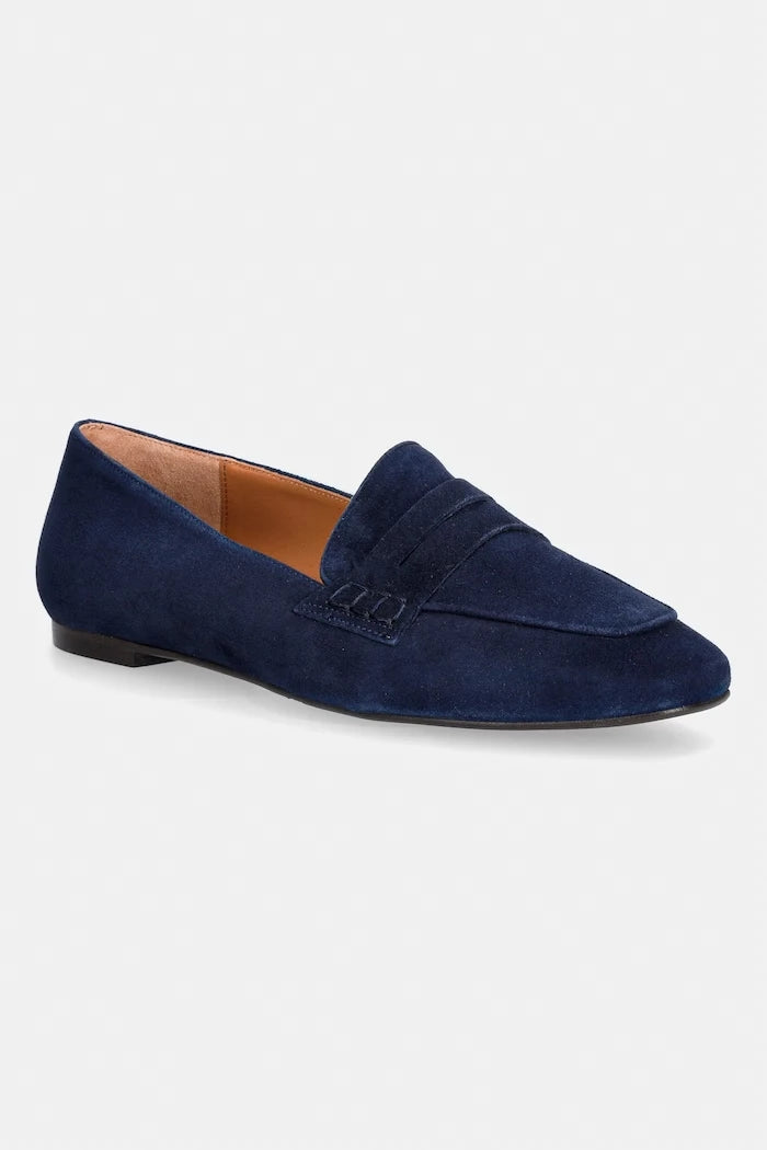 Billi Bi kadın süet mokasen Blue suede