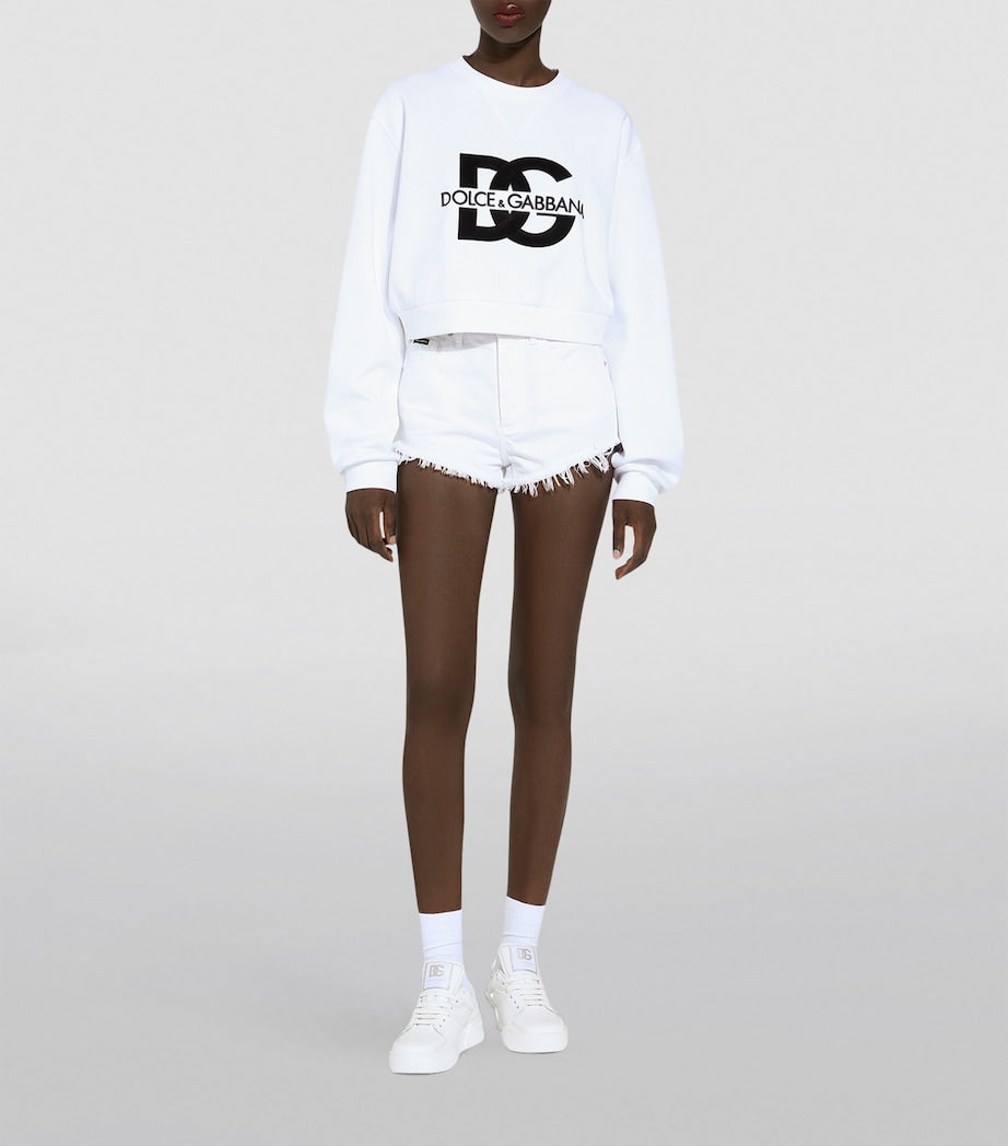 Dolce & Gabbana Multi Cropped Logo Sweatshirt