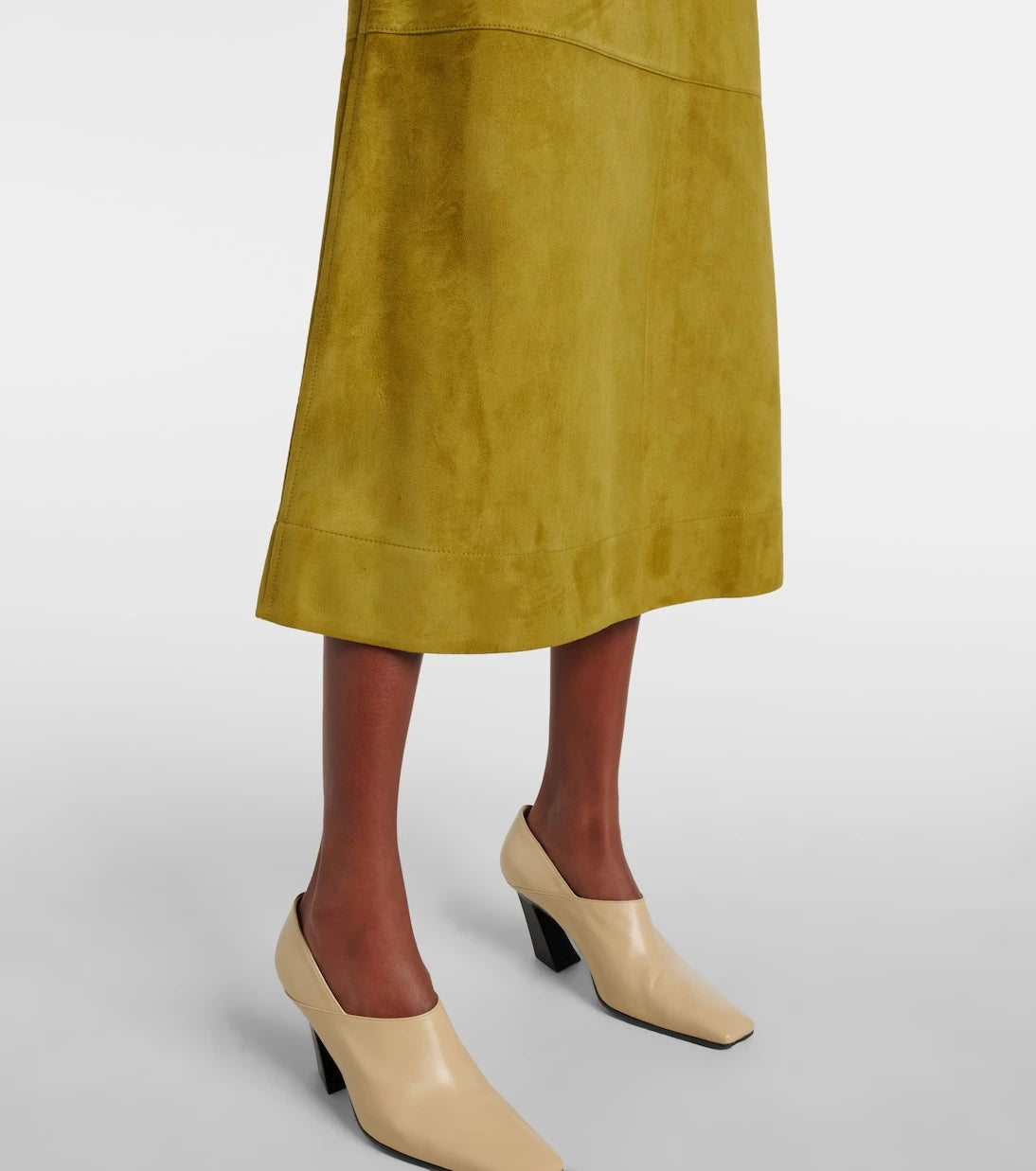 Bottega Veneta - Suede midi skirt