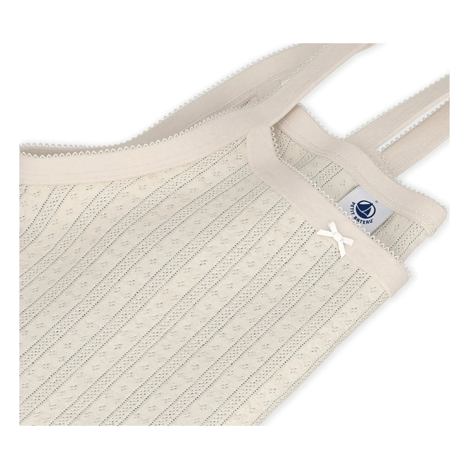 Petit Bateau - Openwork tank top | Ecru