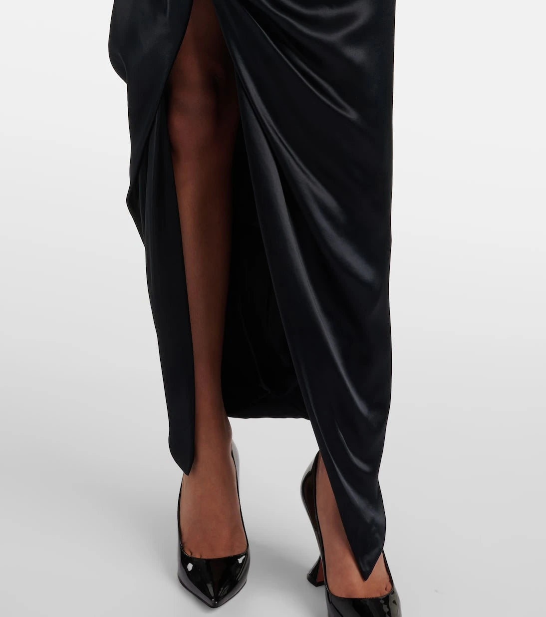 Vivienne Westwood - Gathered satin midi skirt