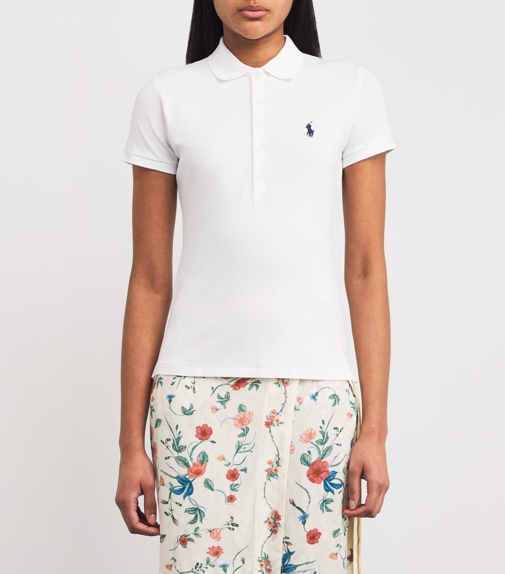 Polo Ralph Lauren White Stretch-Cotton Julie Polo Shirt