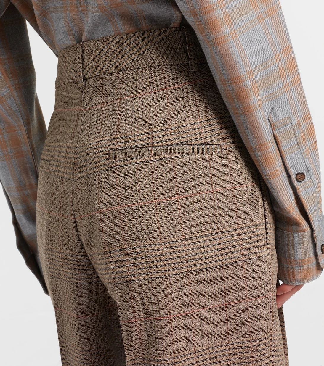 Róhe - Checked virgin wool straight pants