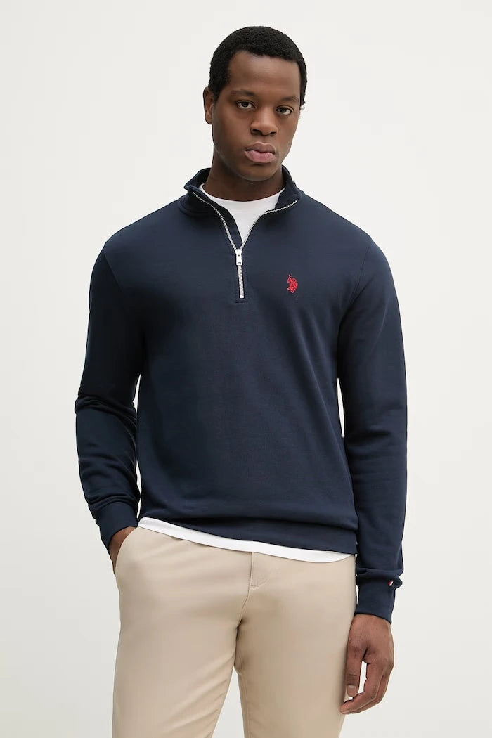 U.S. Polo Assn. Erkek Pamuklu Sweatshirt DHM LB 1/4 ZIP