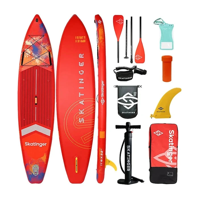 Aksesuarlarla birlikte Skatinger SUP Interstellar Red Paddleboard 350 x 81 x 15 cm (11'6')