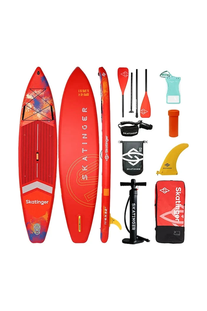Aksesuarlarla birlikte Skatinger SUP Interstellar Red Paddleboard 350 x 81 x 15 cm (11'6')