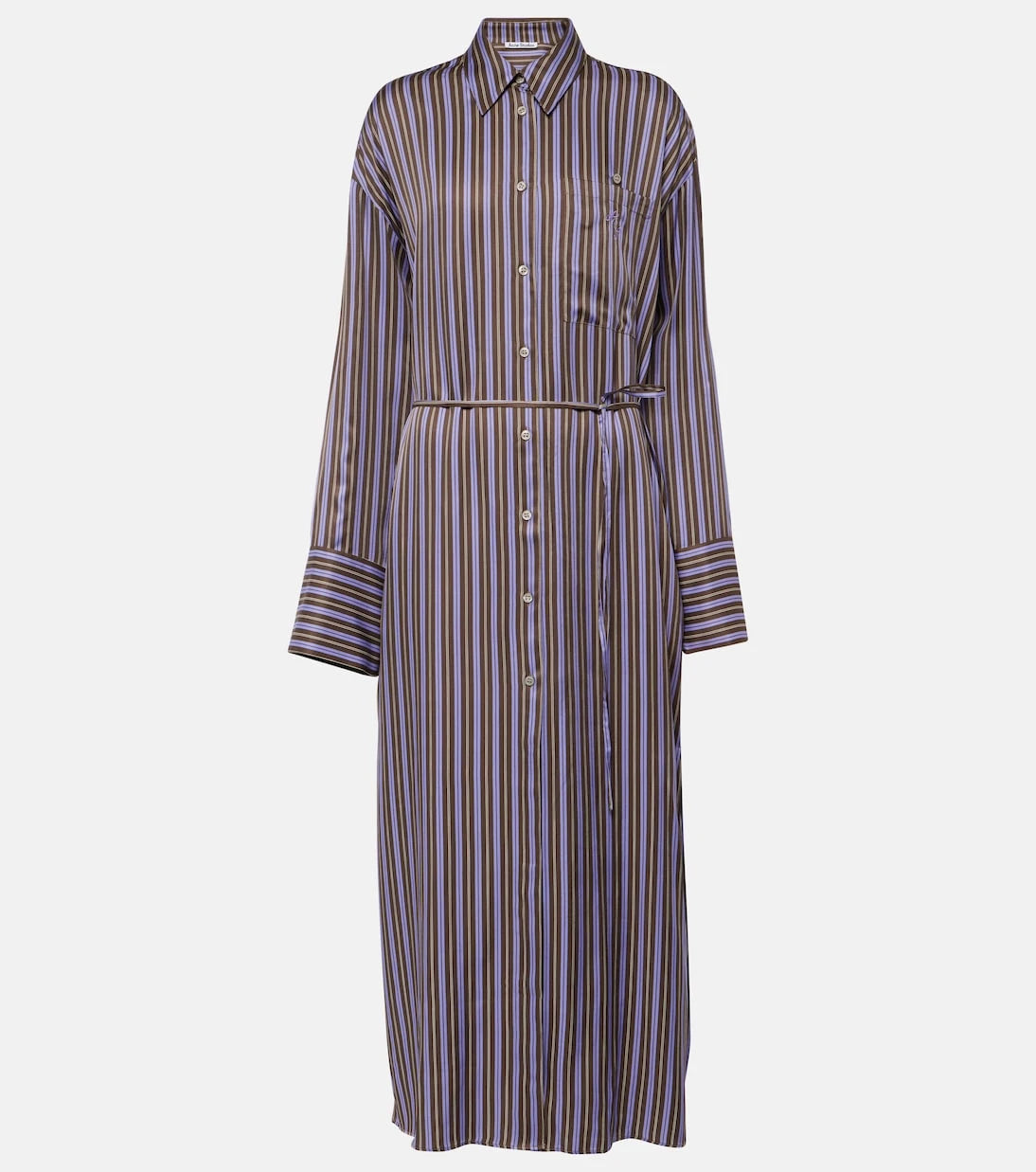Acne Studios - فستان قميص ديليستينا المقلم