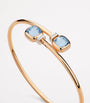 Mixed Gold, Blue Topaz and Diamond Nudo Bangle