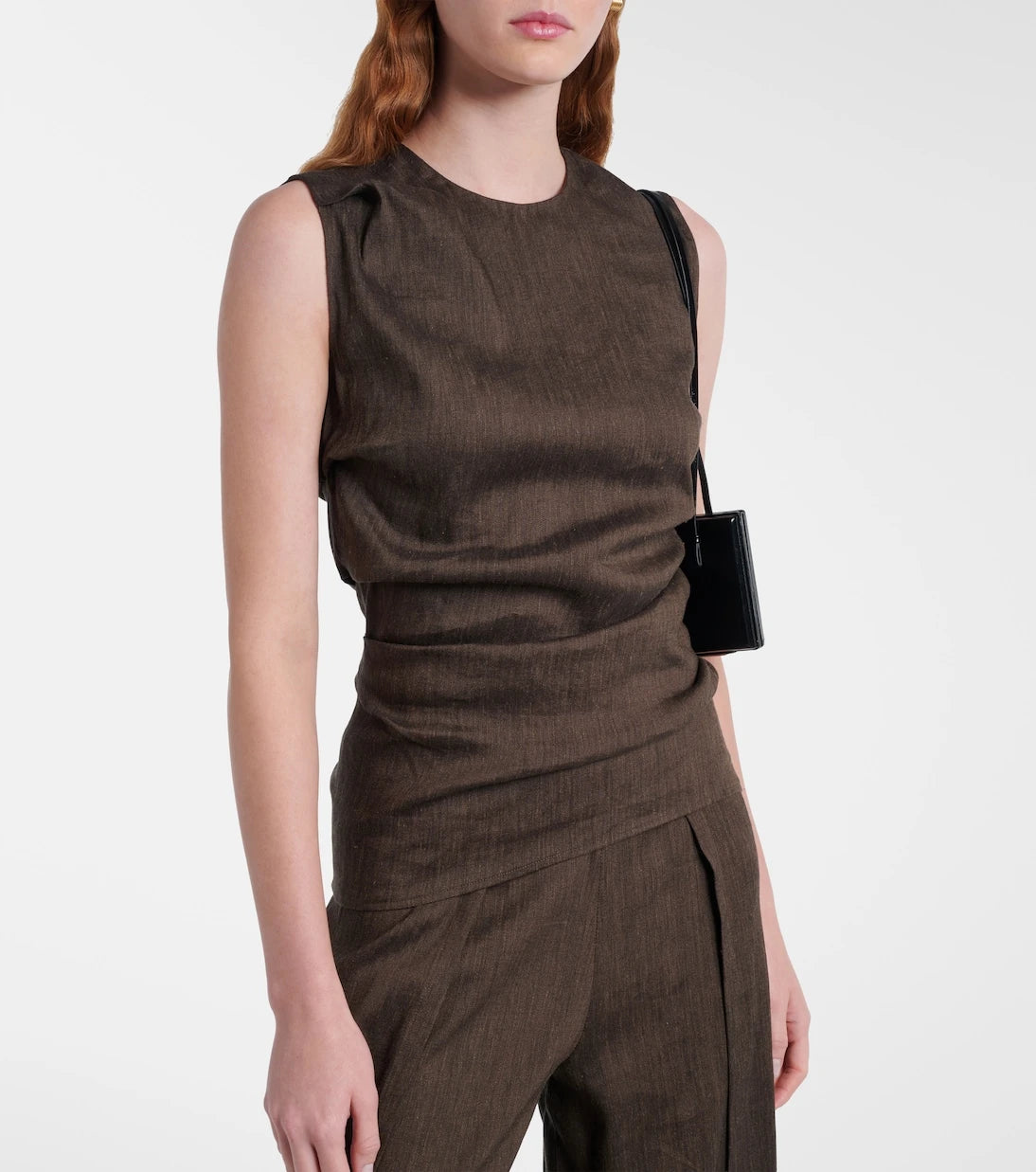 Proenza Schouler - بلوزة أنوشكا من قماش مزيج الكتان المنسدل