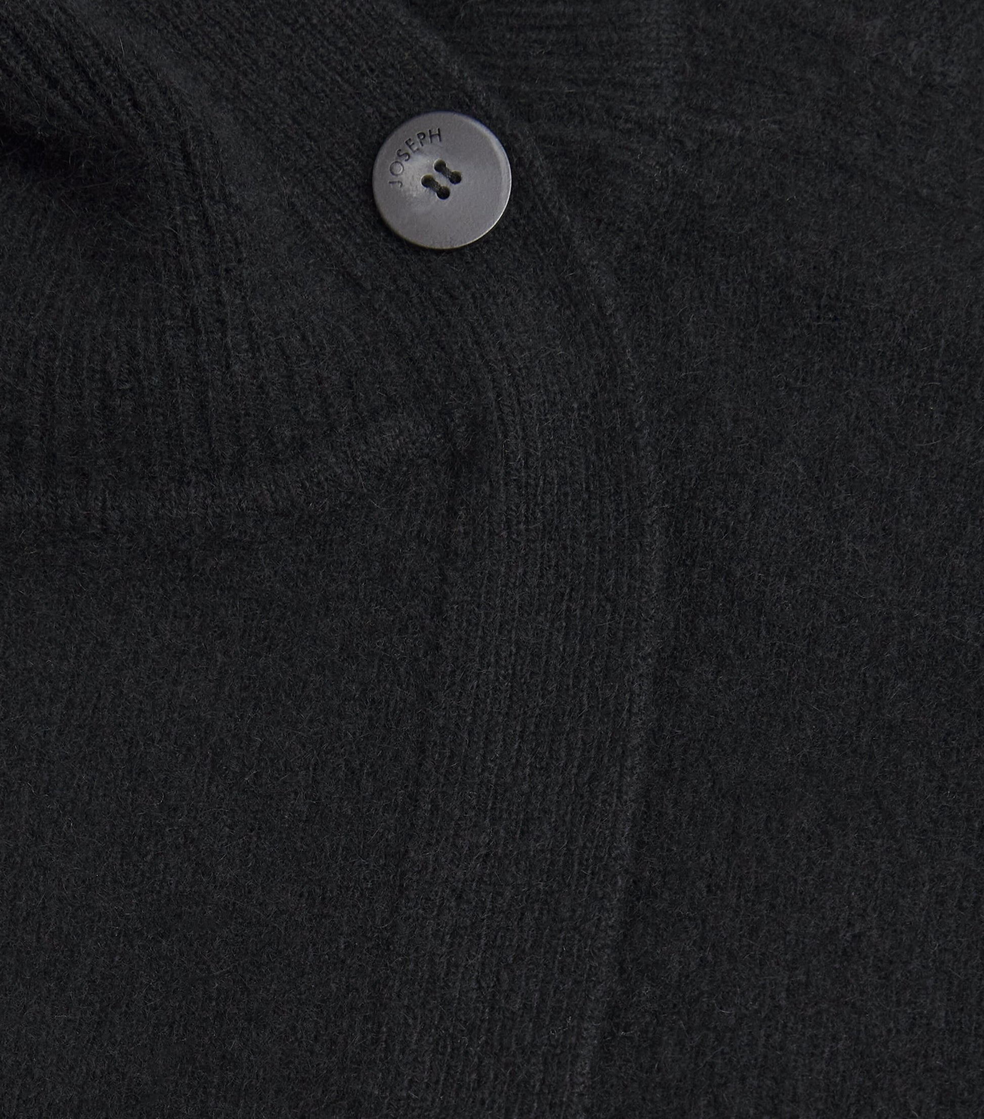 Black Brushed Cashmere Bib Sweater