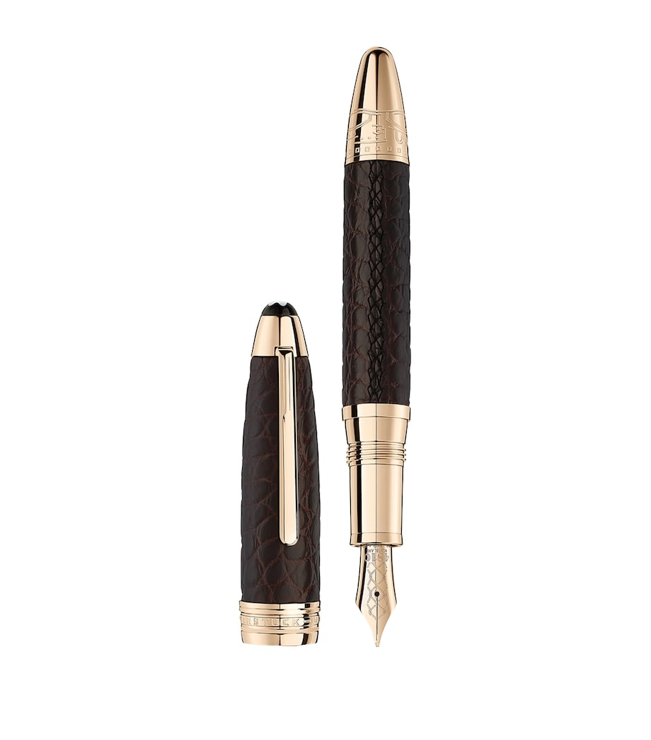 Montblanc Platinum-Plated Leather Meisterstuck Fountain Pen