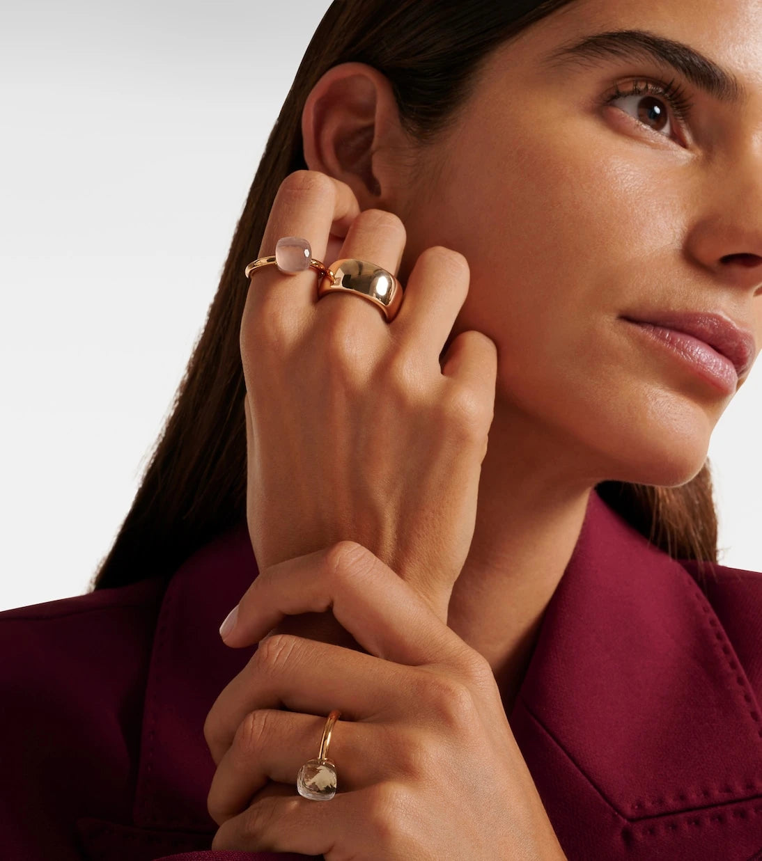 Pomellato - Nudo 18kt gold ring with rose quartz