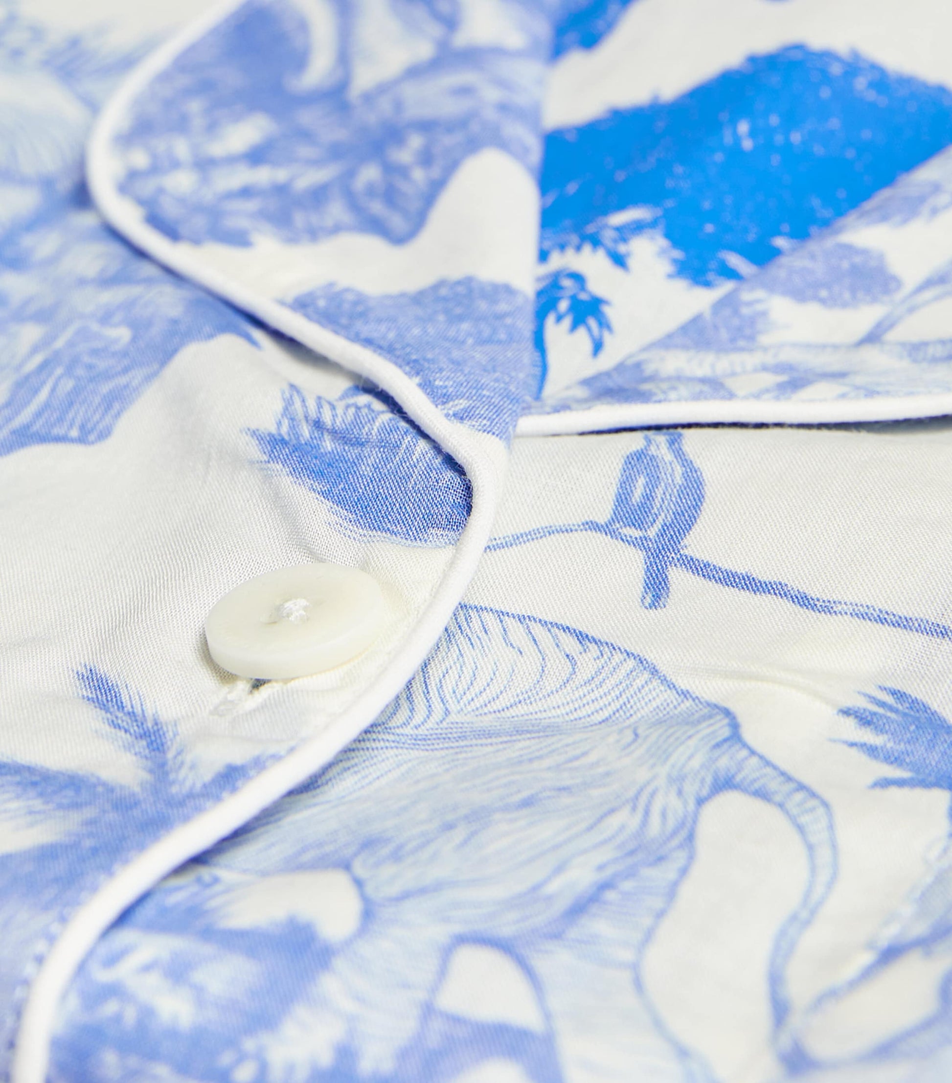 Desmond & Dempsey Blue Short Pyjama Set