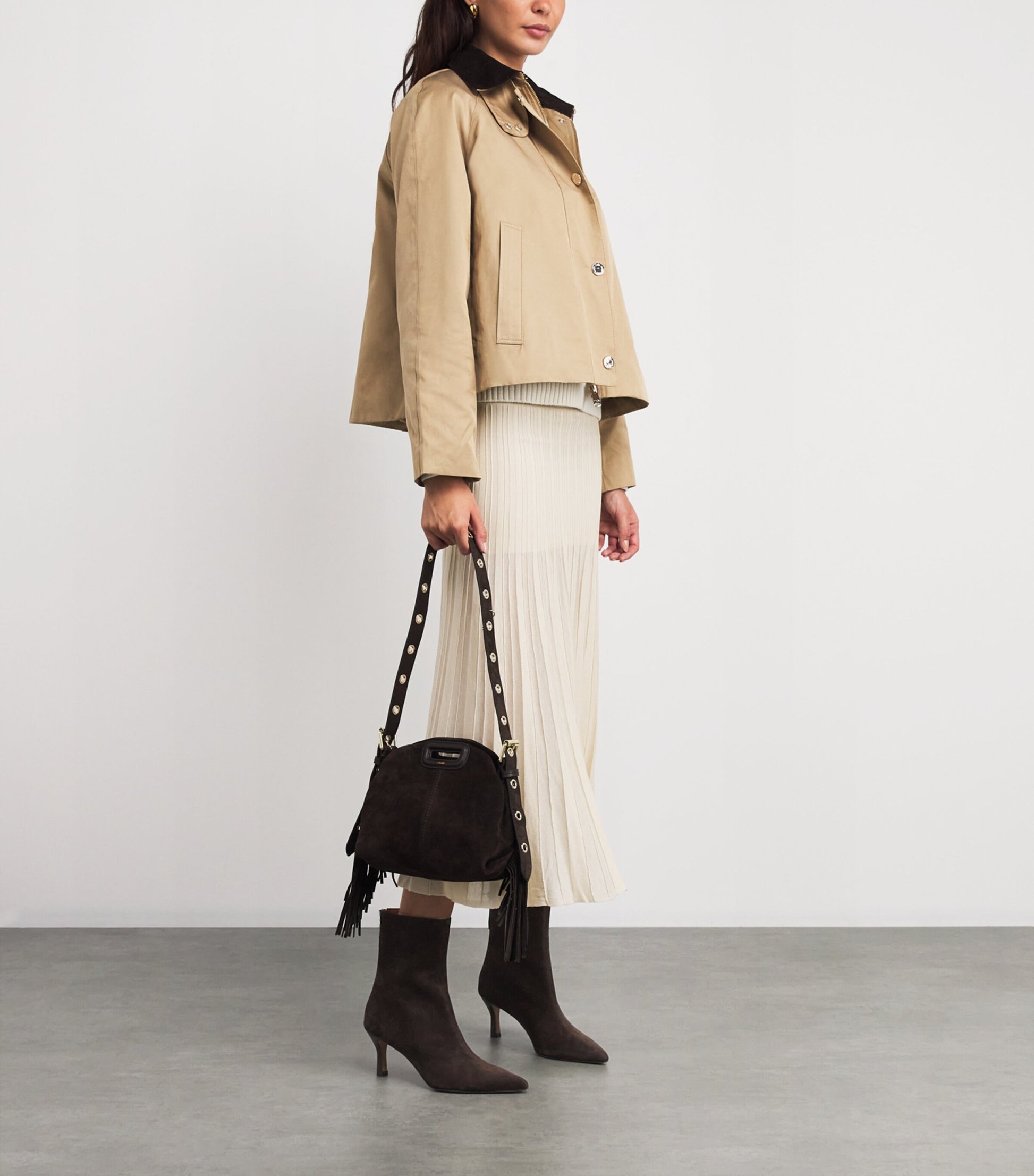 Maje Brown Suede Ankle Boots 75