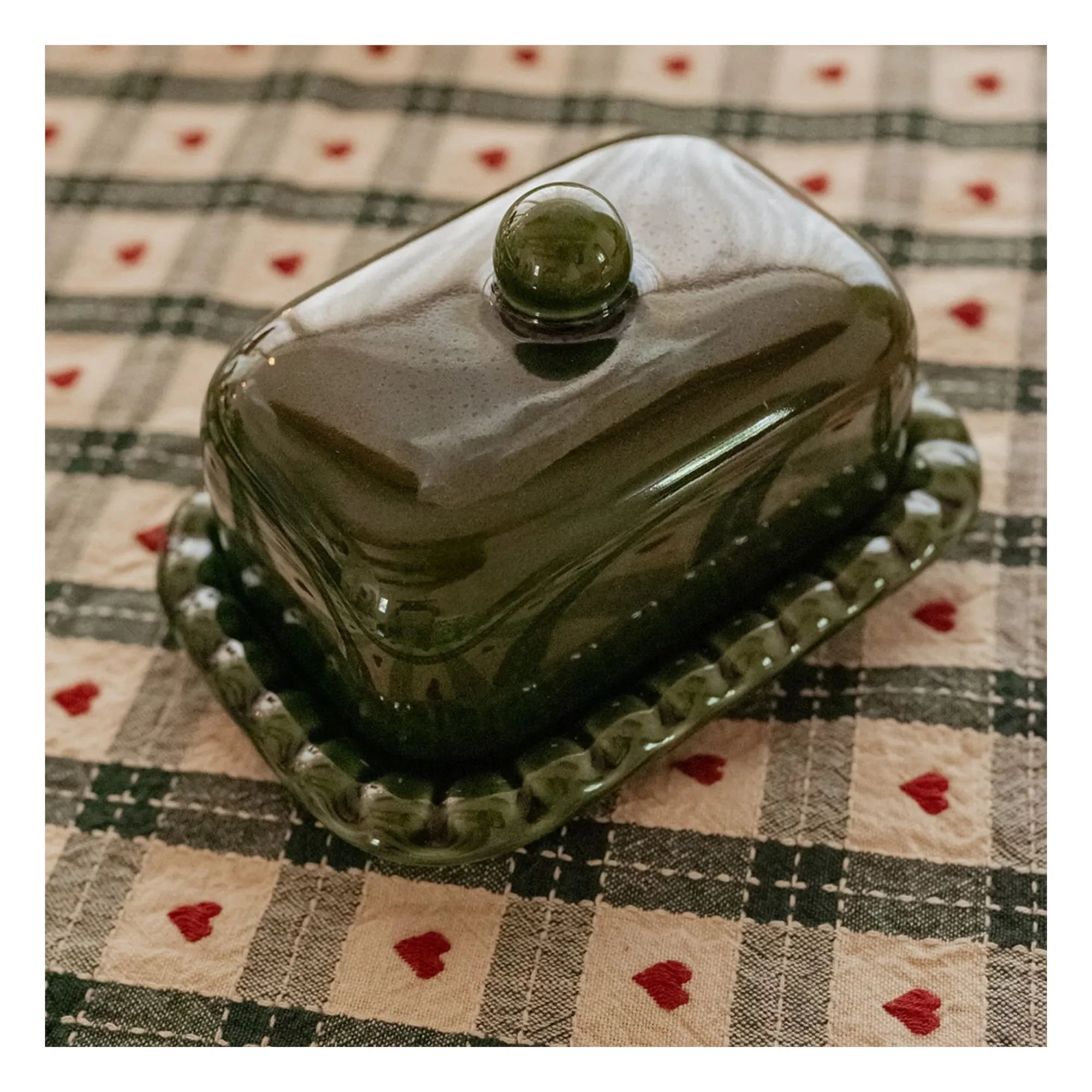 Denise - Olaf butter dish  | Dark green