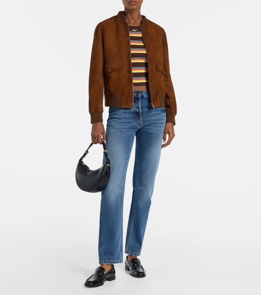 Prada - Arqué Small leather shoulder bag