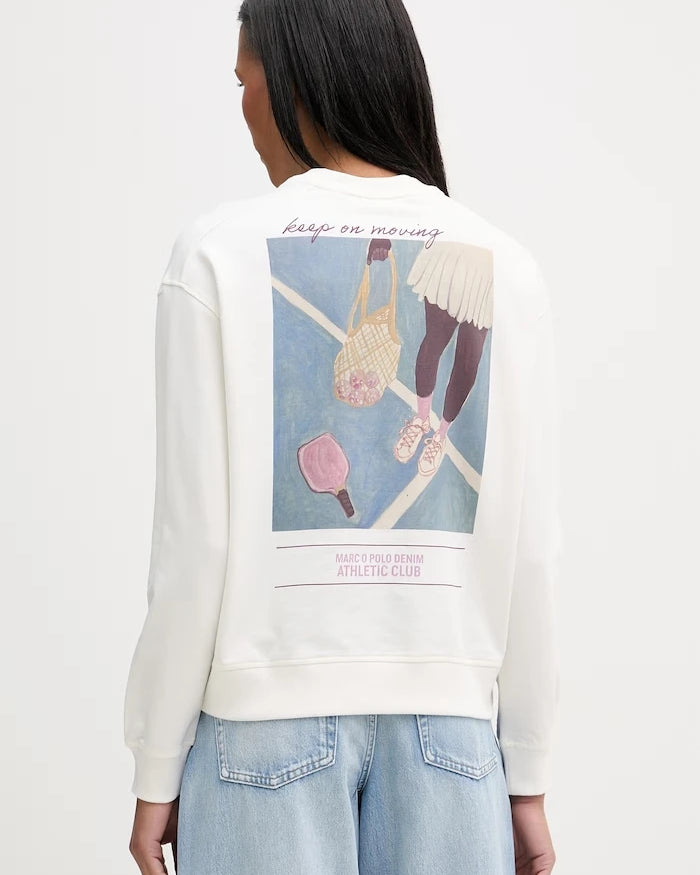 Marc O'Polo kadın pamuklu oversize sweatshirt