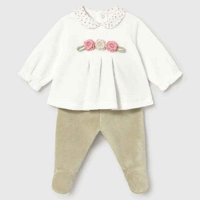 Mayoral Newborn комплект за бебе от кадифе