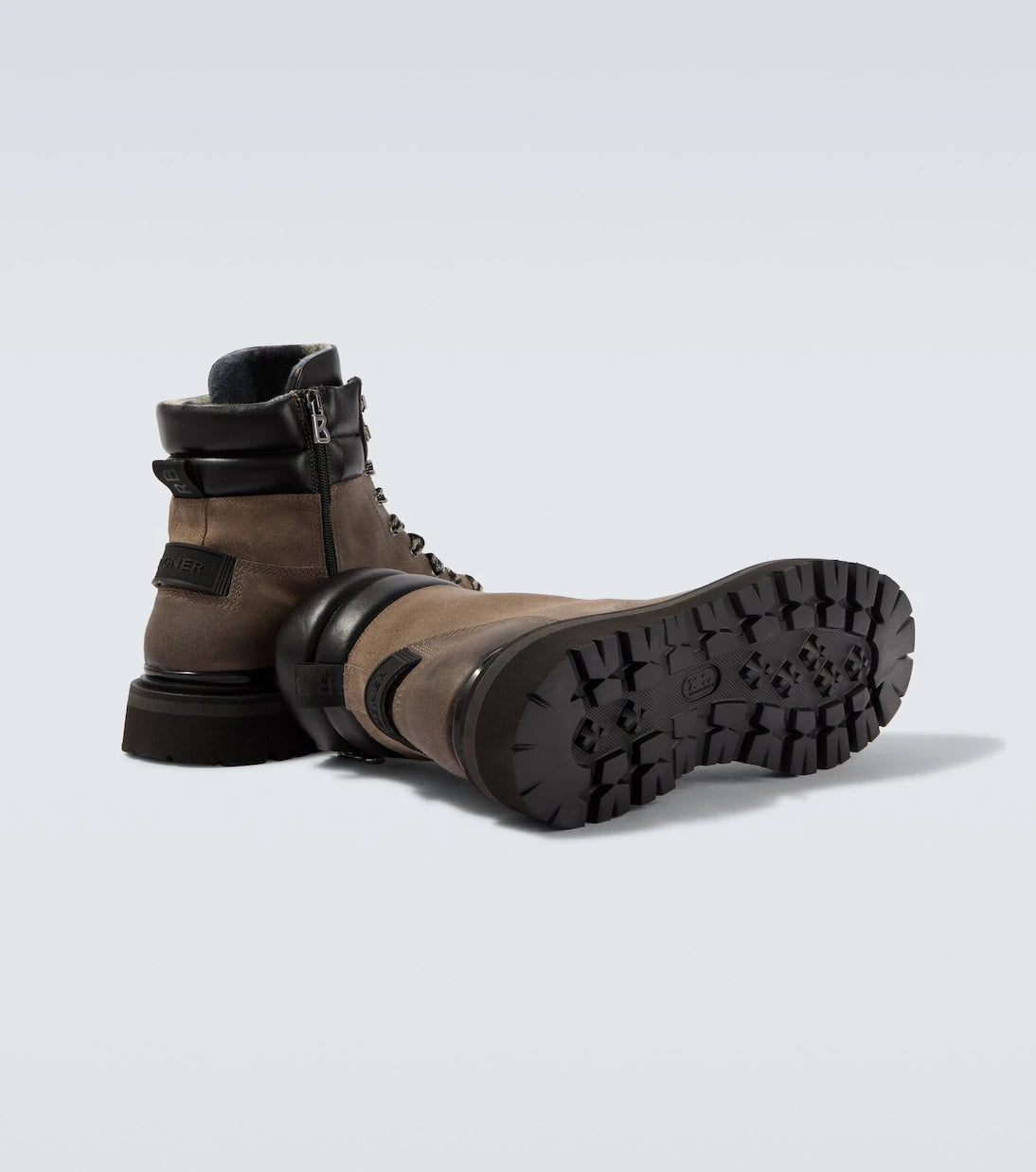 Bogner - Seoul leather-trimmed suede lace-up boots