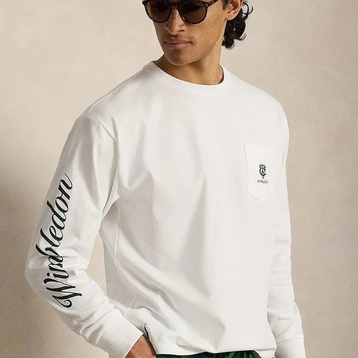 Polo Ralph Lauren erkek pamuklu uzun kollu bluz Wimbledon