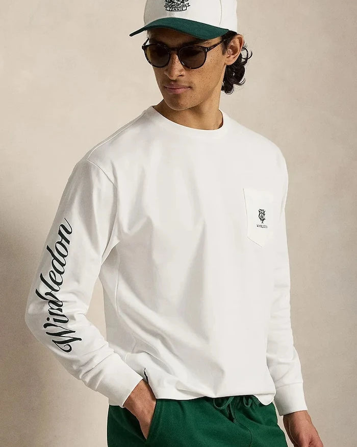 Polo Ralph Lauren erkek pamuklu uzun kollu bluz Wimbledon
