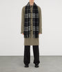 Black Cashmere Wide Check Scarf