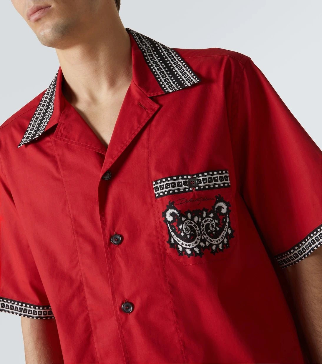 Dolce&Gabbana - Bandana cotton bowling shirt