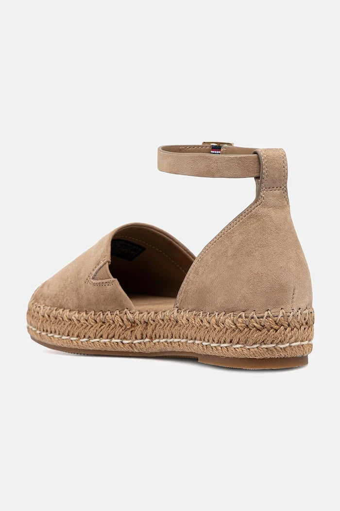 Tommy Hilfiger platform espadril kadın süet ayakkabı TH PLATFORM ESPAD SUEDE STRAP