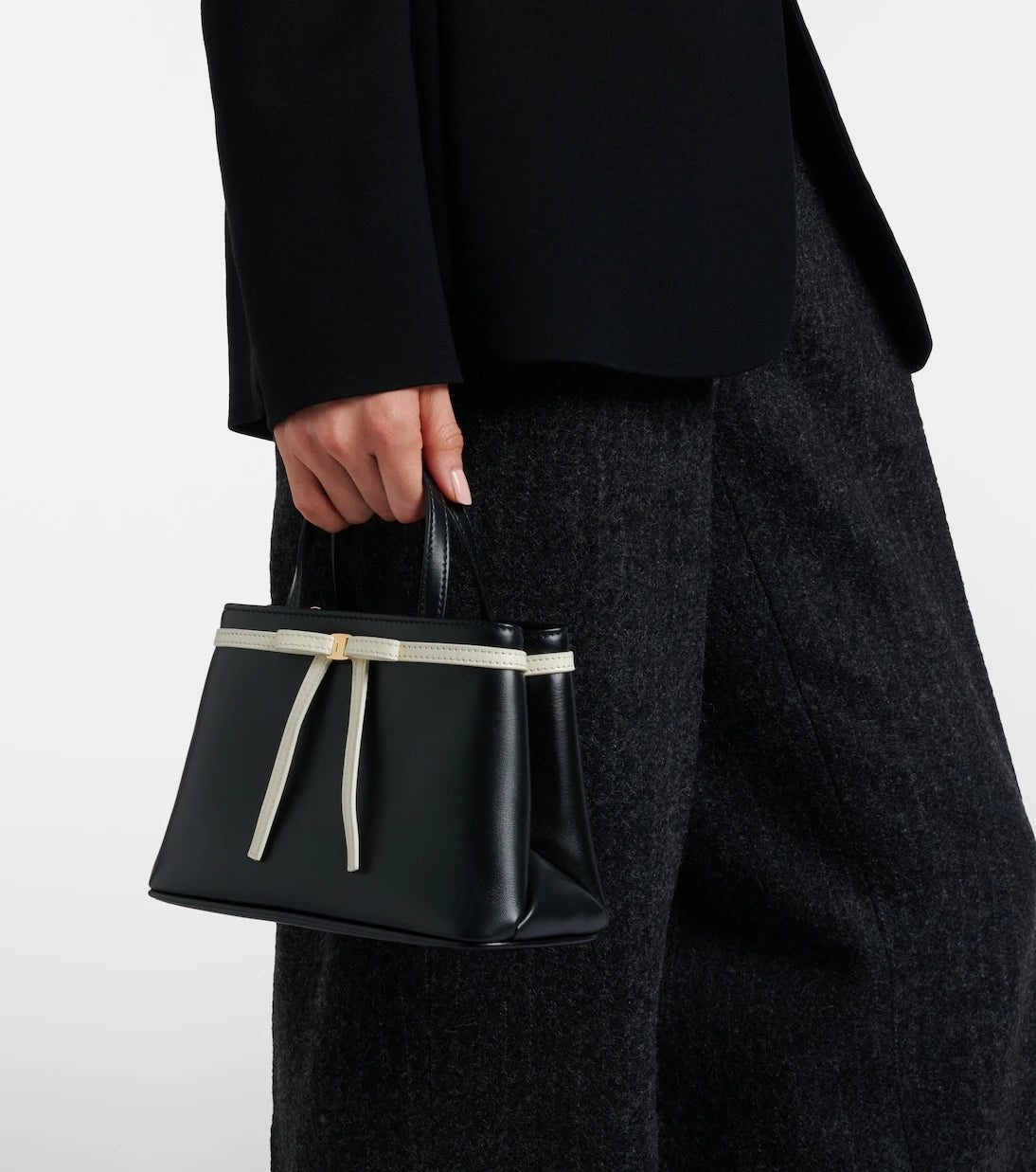 Ferragamo - Bow Mini leather top-handle bag