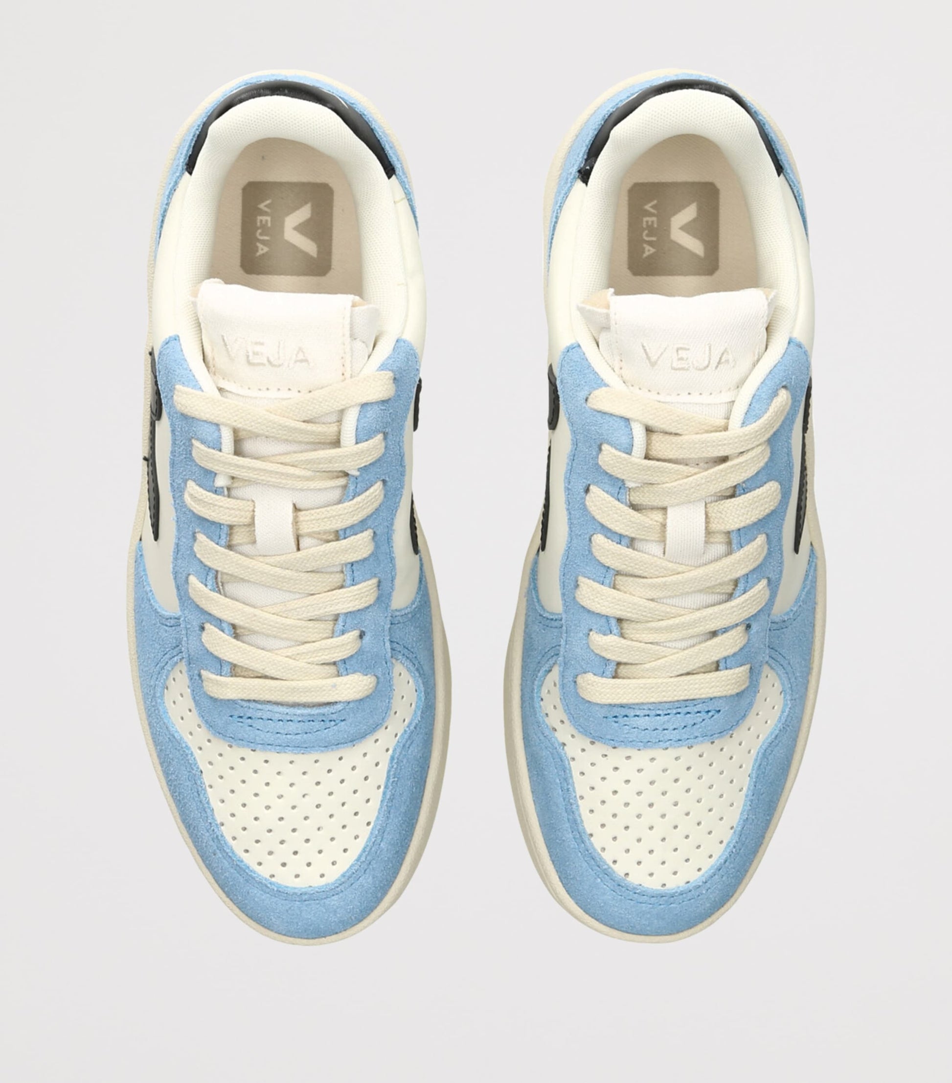 Blue Leather V-10 Sneakers