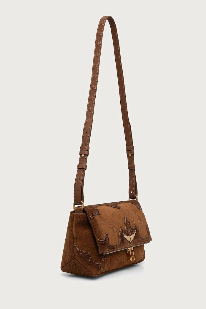 ROCKY süet kadın crossbody çanta