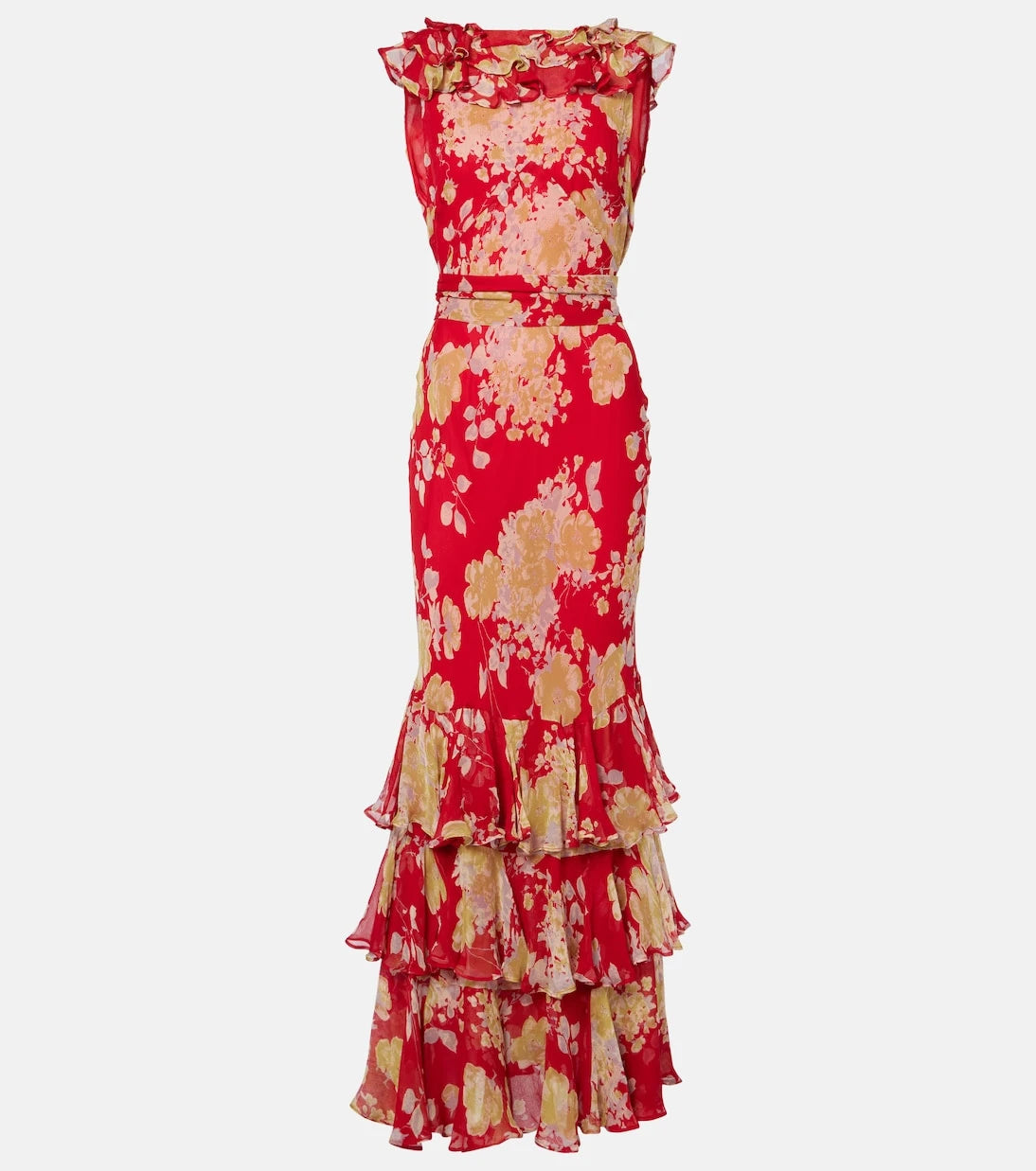 Rixo - Rio floral ruffled gown