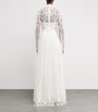 White Tulle Embroidered High-Neck Gown